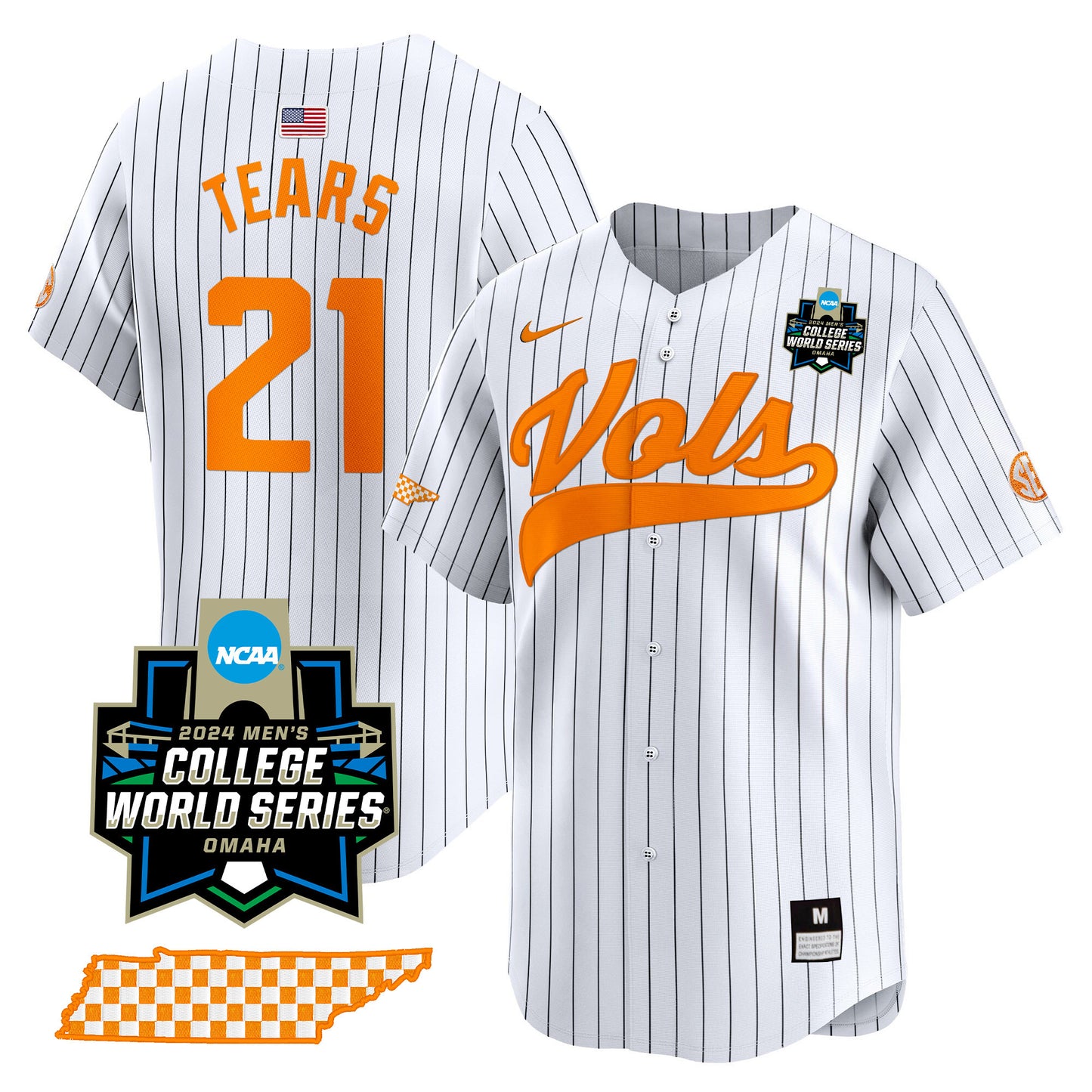 Tennessee 2024 College World Series Vapor Premier Limited Jersey V2 - All Stitched