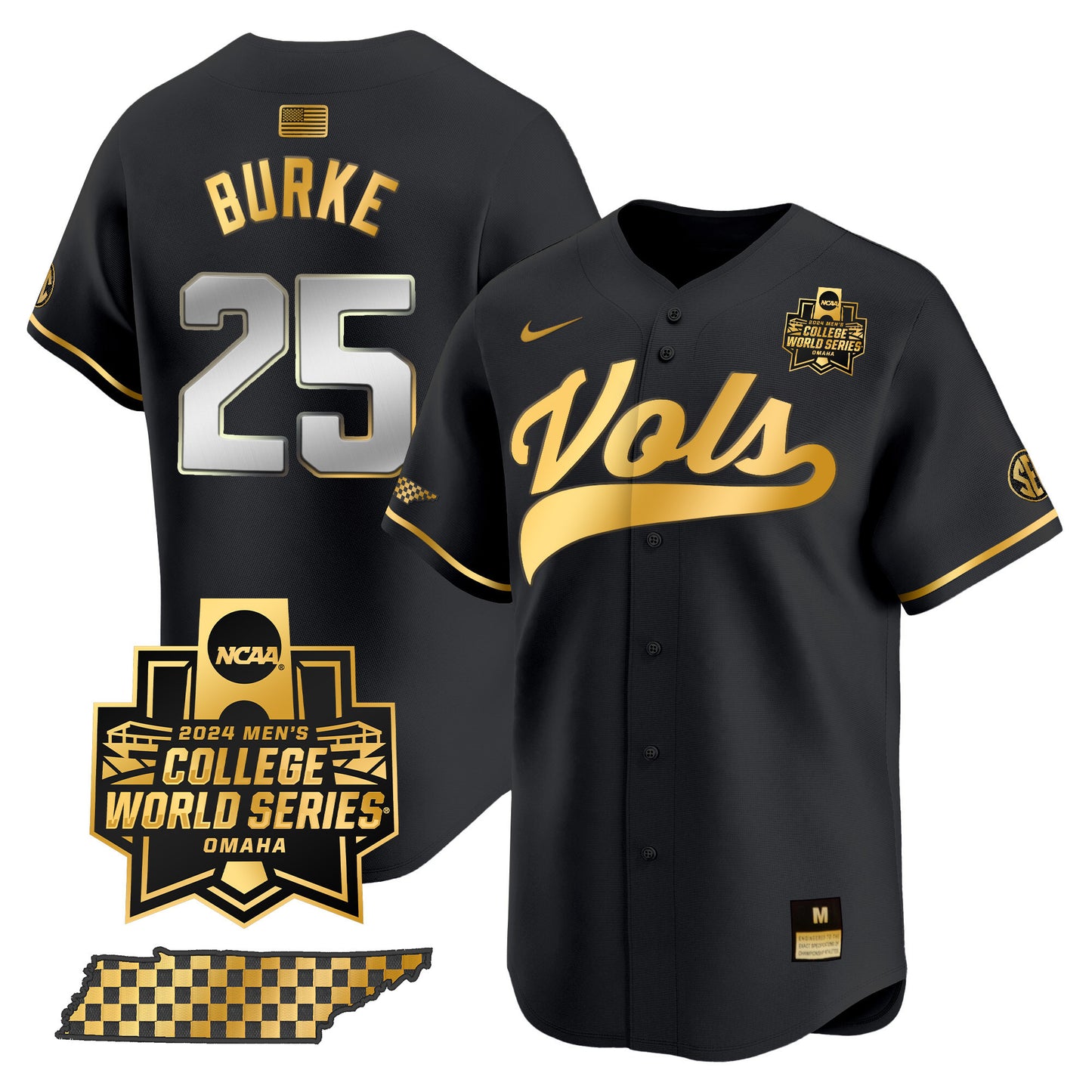 Tennessee 2024 College World Series Vapor Premier Limited Jersey V2 - All Stitched