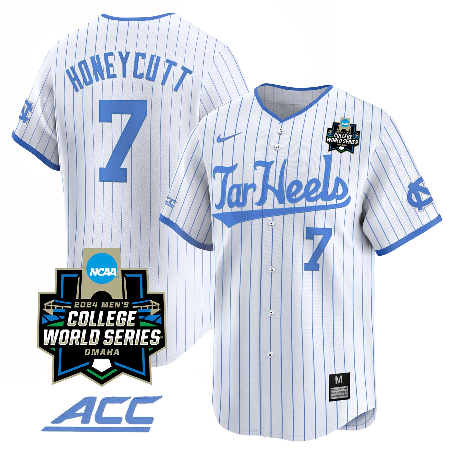 North Carolina Tar Heels 2024 College World Series Vapor Premier Limited Jersey - All Stitched