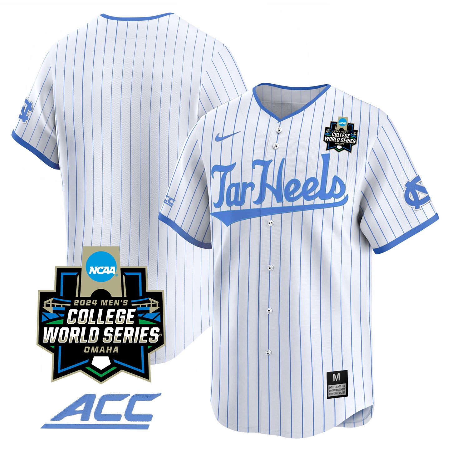 North Carolina Tar Heels 2024 College World Series Vapor Premier Limited Jersey - All Stitched