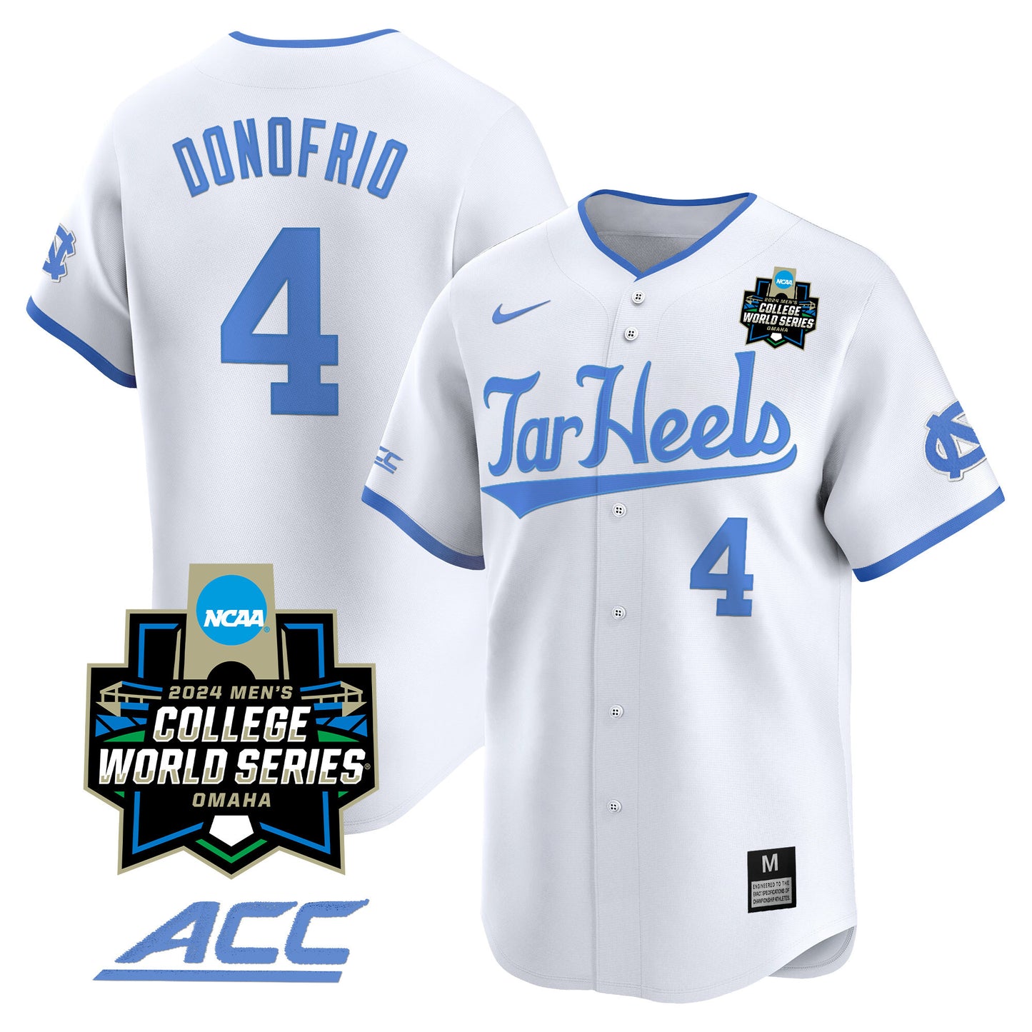 North Carolina Tar Heels 2024 College World Series Vapor Premier Limited Jersey - All Stitched