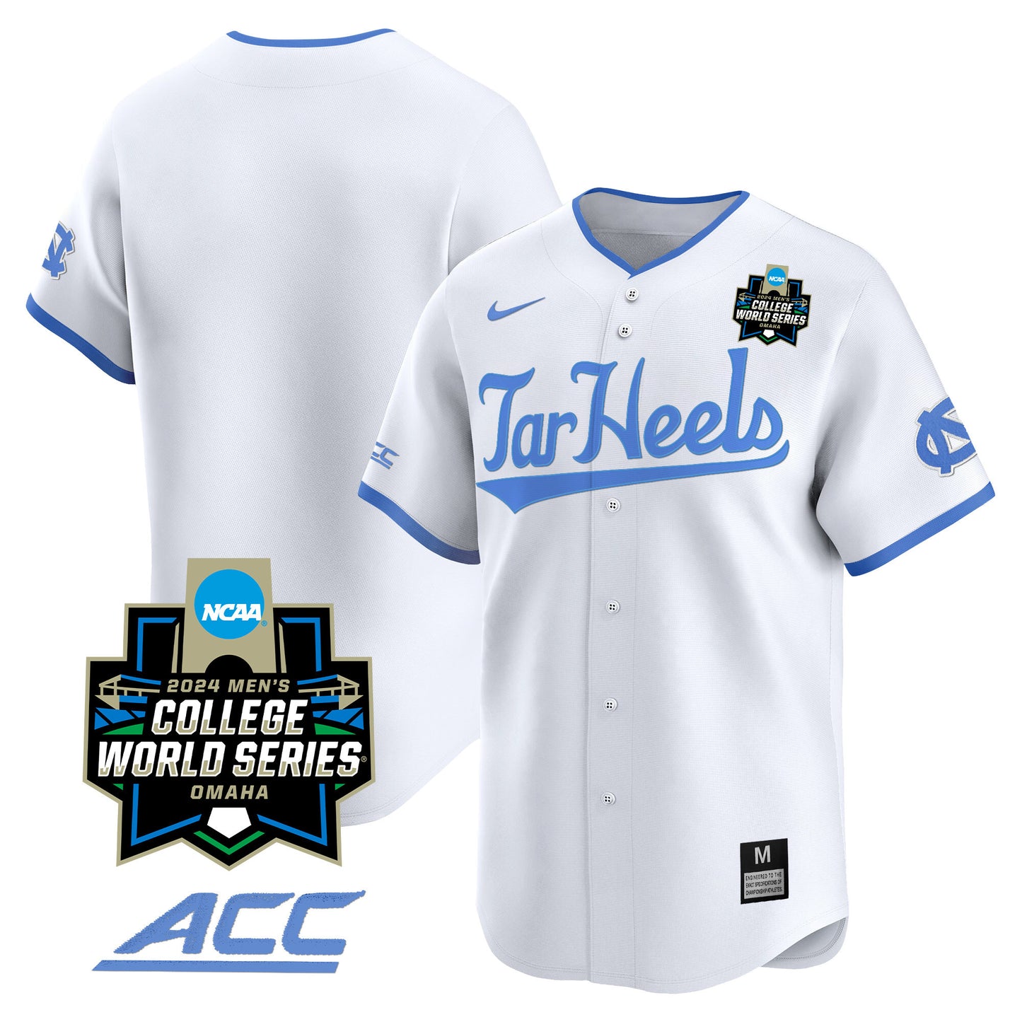 North Carolina Tar Heels 2024 College World Series Vapor Premier Limited Jersey - All Stitched