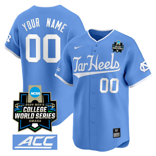 North Carolina Tar Heels 2024 College World Series Vapor Premier Limited Custom Jersey - All Stitched