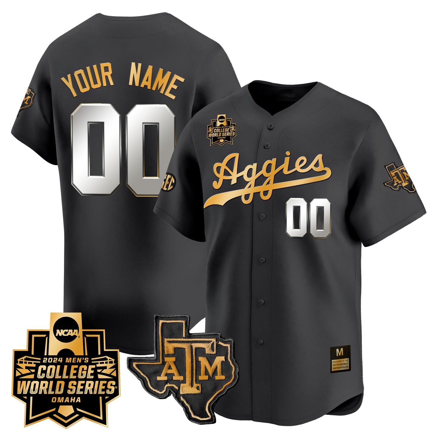 Texas A&M Aggies 2024 College World Series Vapor Premier Limited Custom Jersey - All Stitched