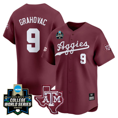 Texas A&M Aggies 2024 College World Series Vapor Premier Limited Jersey - All Stitched