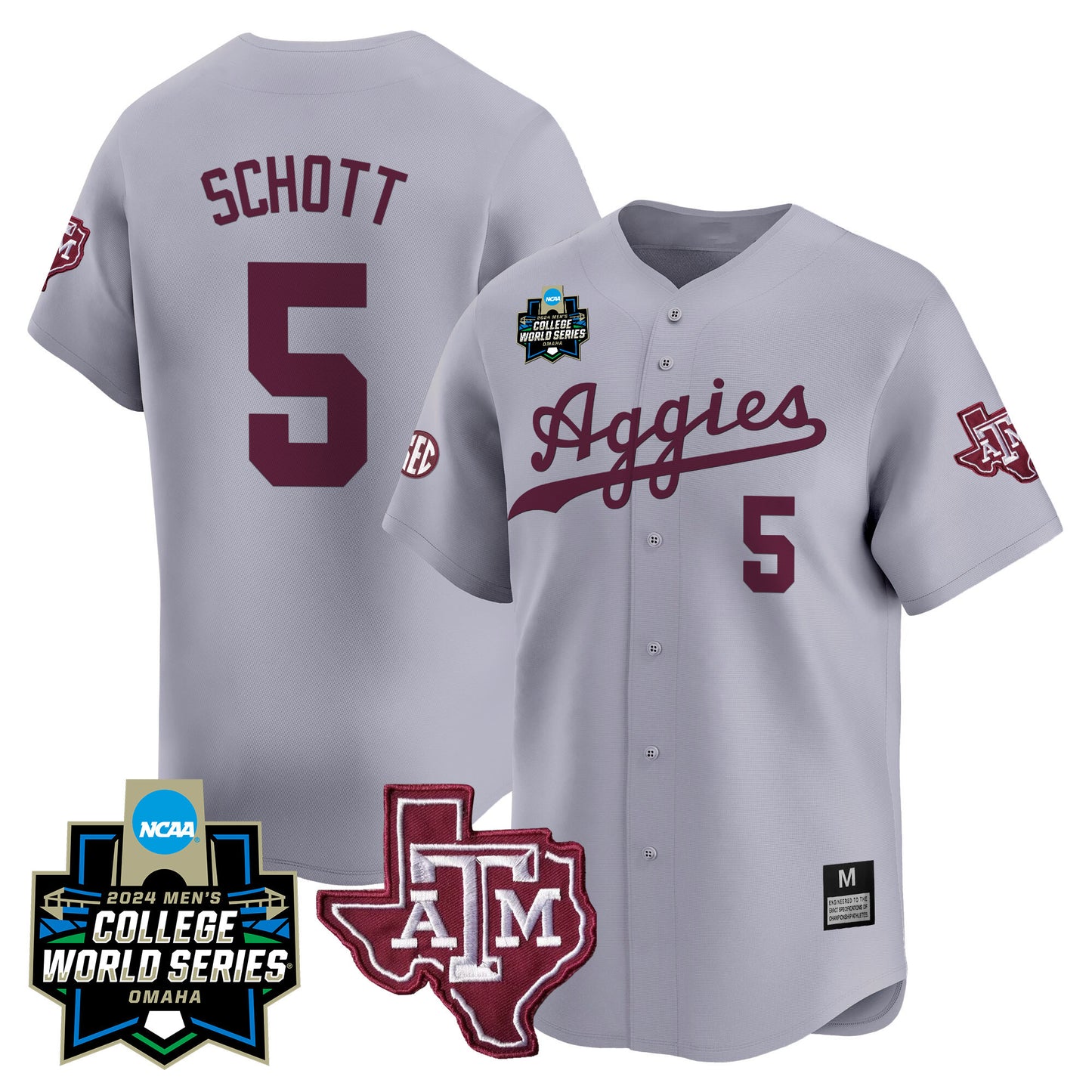 Texas A&M Aggies 2024 College World Series Vapor Premier Limited Jersey - All Stitched