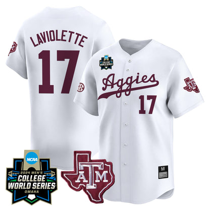 Texas A&M Aggies 2024 College World Series Vapor Premier Limited Jersey - All Stitched