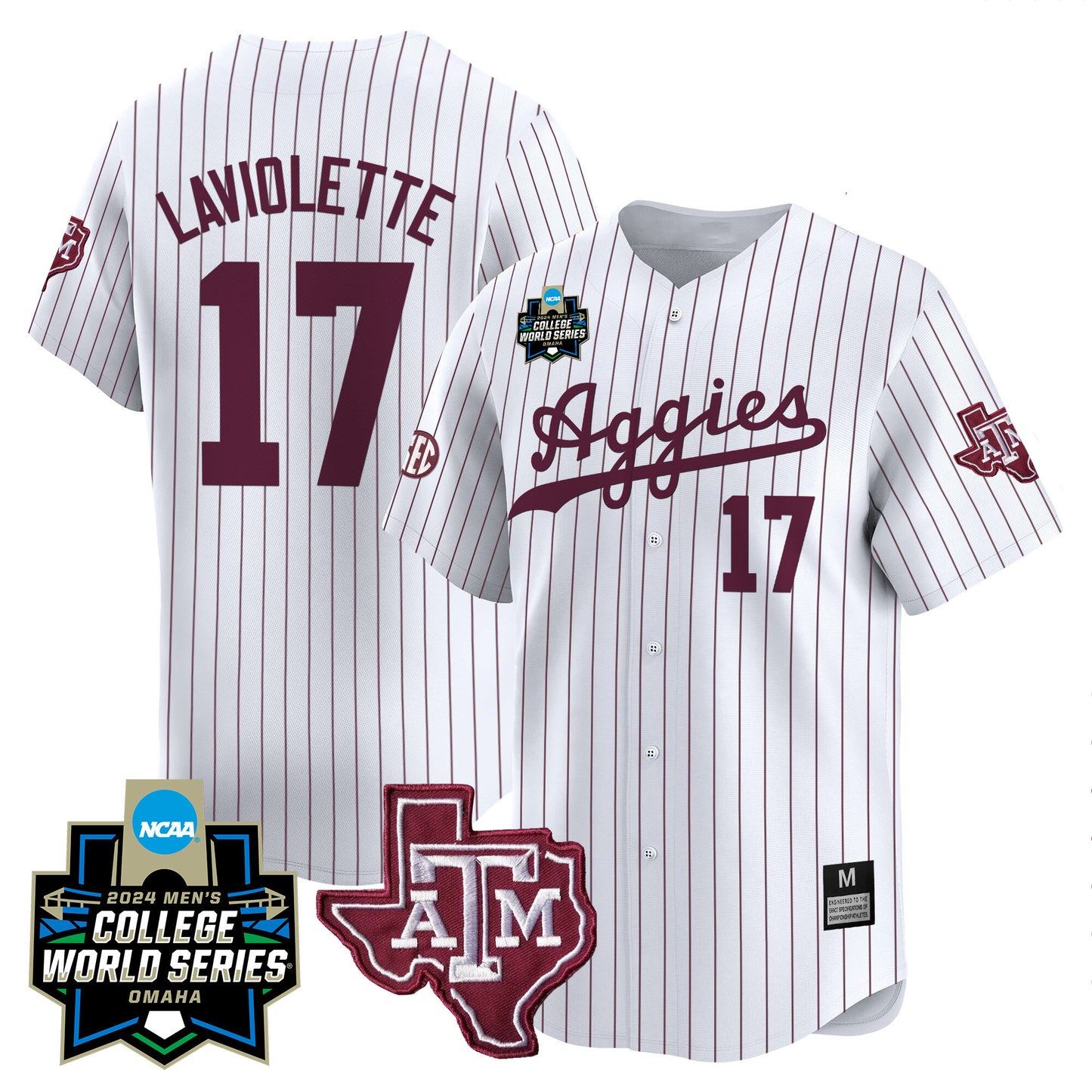 Texas A&M Aggies 2024 College World Series Vapor Premier Limited Jersey - All Stitched