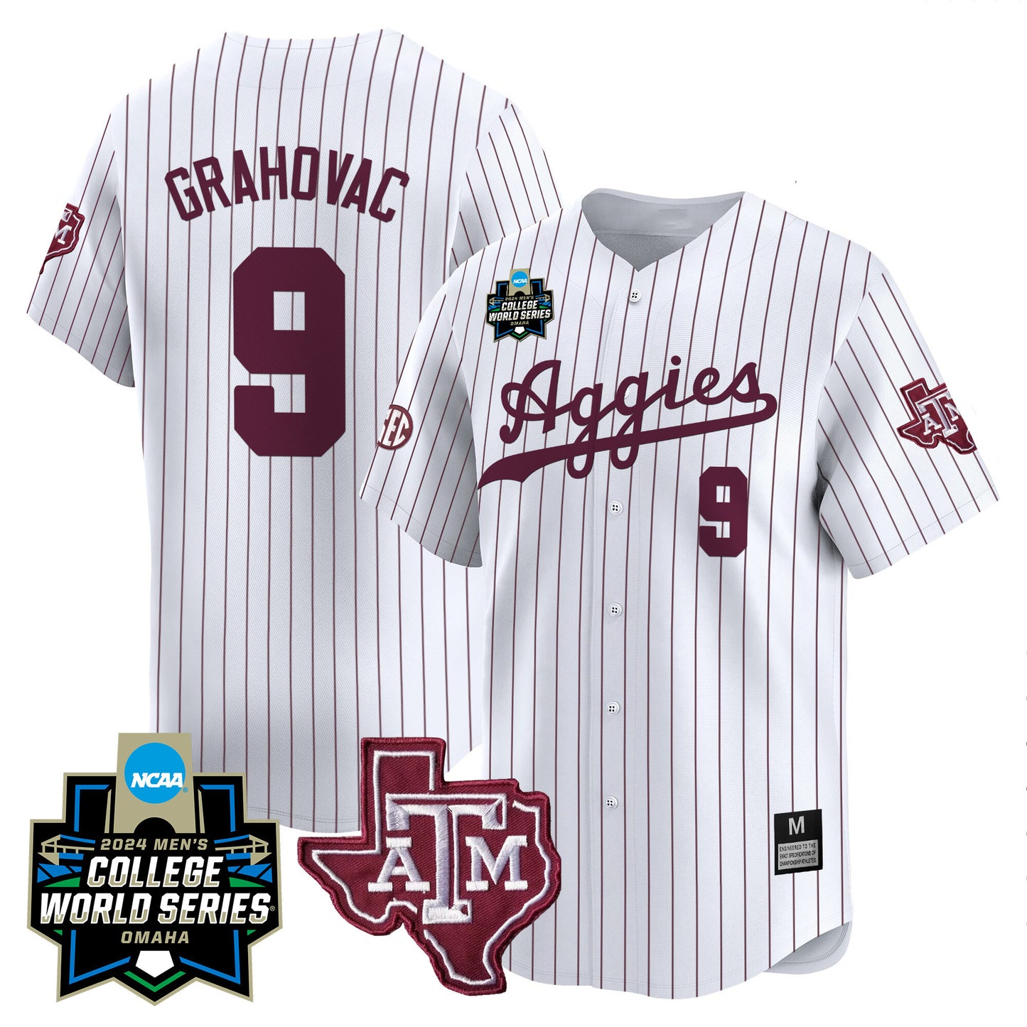 Texas A&M Aggies 2024 College World Series Vapor Premier Limited Jersey - All Stitched