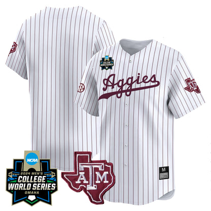 Texas A&M Aggies 2024 College World Series Vapor Premier Limited Jersey - All Stitched