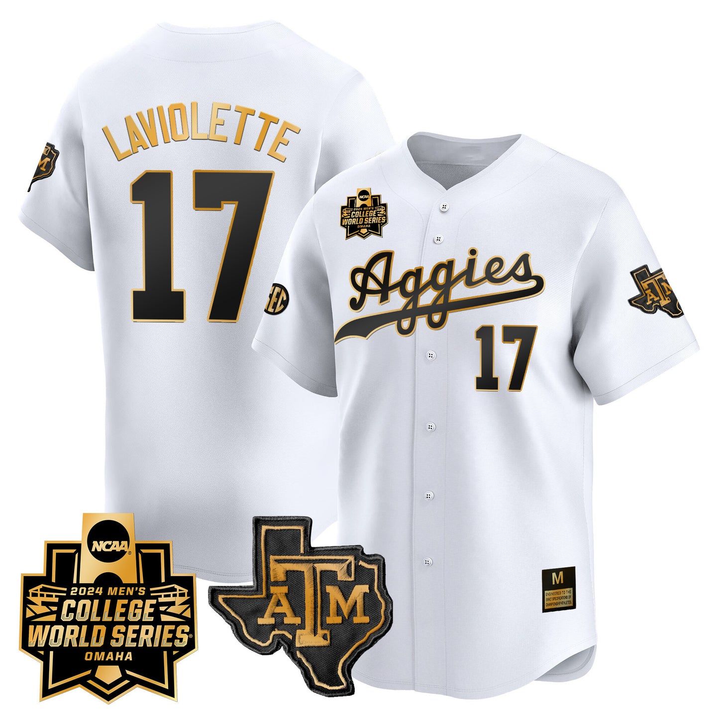 Texas A&M Aggies 2024 College World Series Vapor Premier Limited Jersey - All Stitched