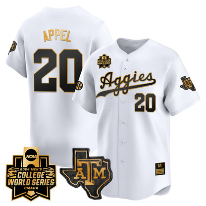 Texas A&M Aggies 2024 College World Series Vapor Premier Limited Jersey - All Stitched