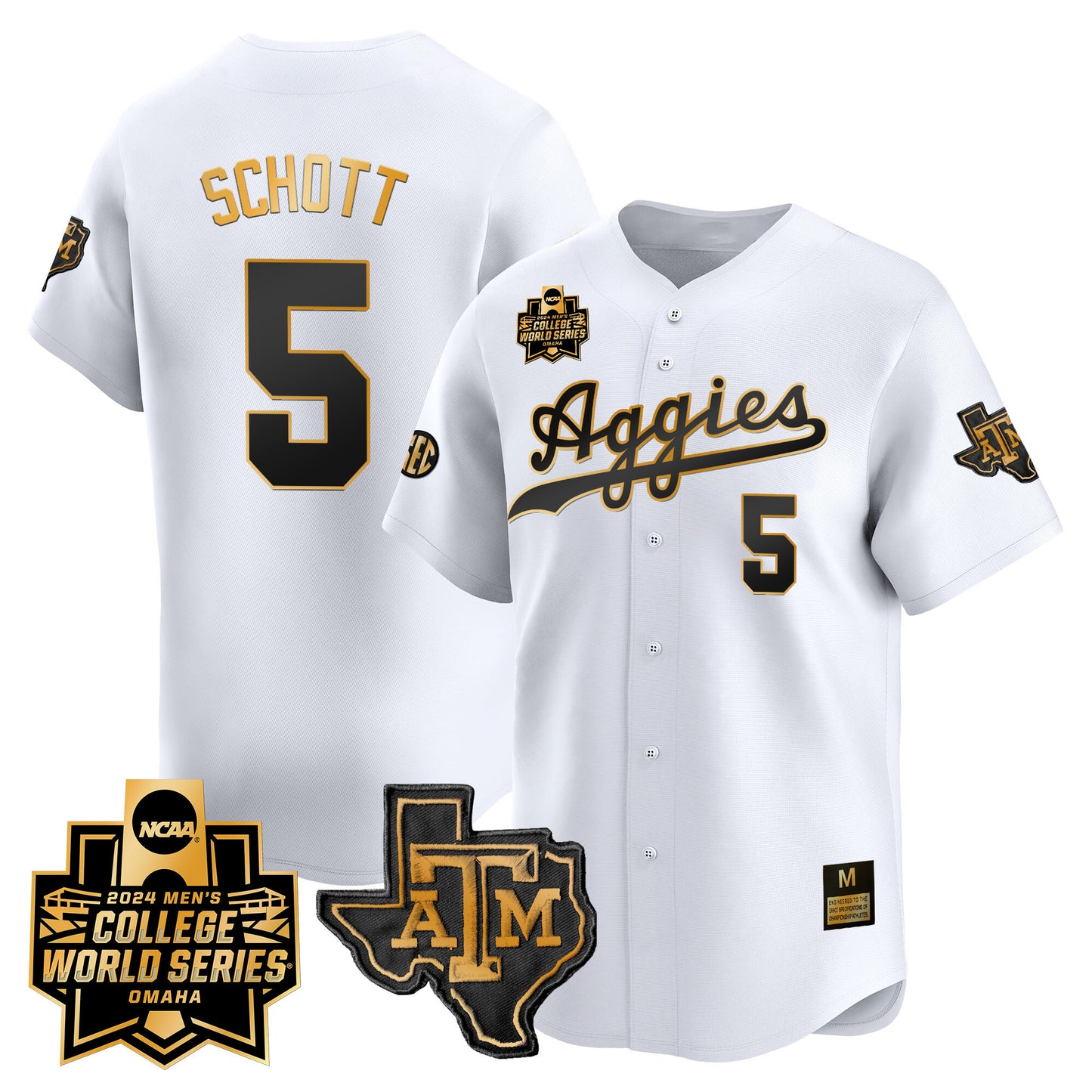 Texas A&M Aggies 2024 College World Series Vapor Premier Limited Jersey - All Stitched