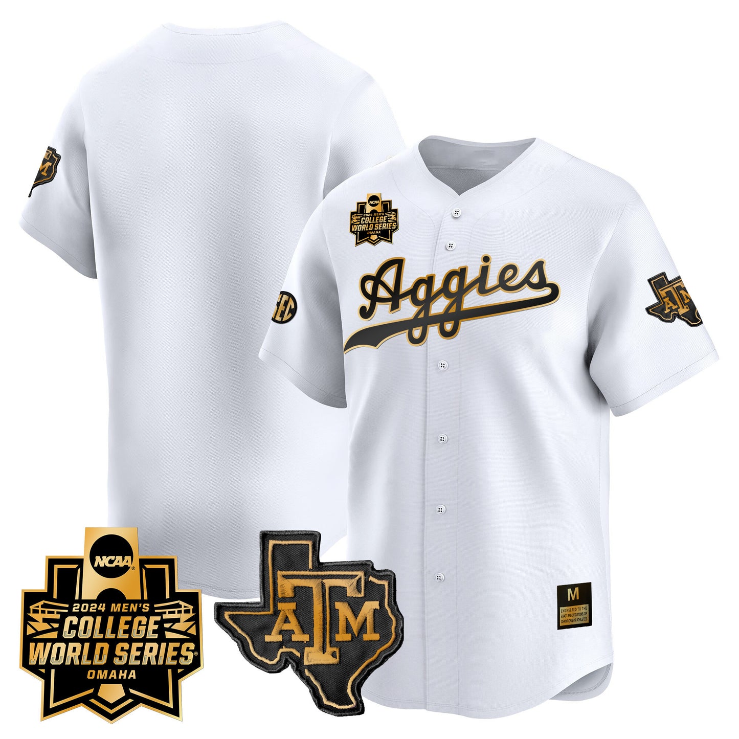 Texas A&M Aggies 2024 College World Series Vapor Premier Limited Jersey - All Stitched