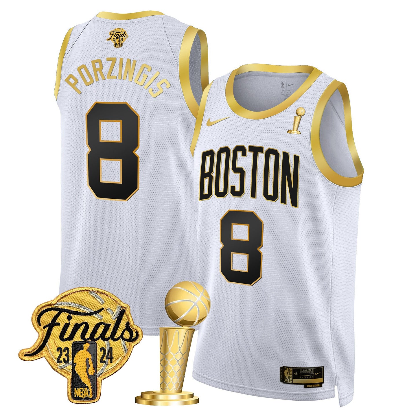 Celtics 2024 Final & Champions Patch Swingman Jersey - All Stitched