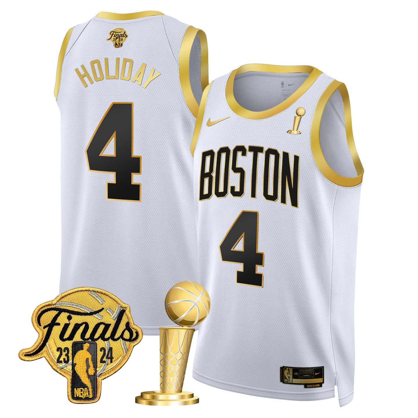 Celtics 2024 Final & Champions Patch Swingman Jersey - All Stitched