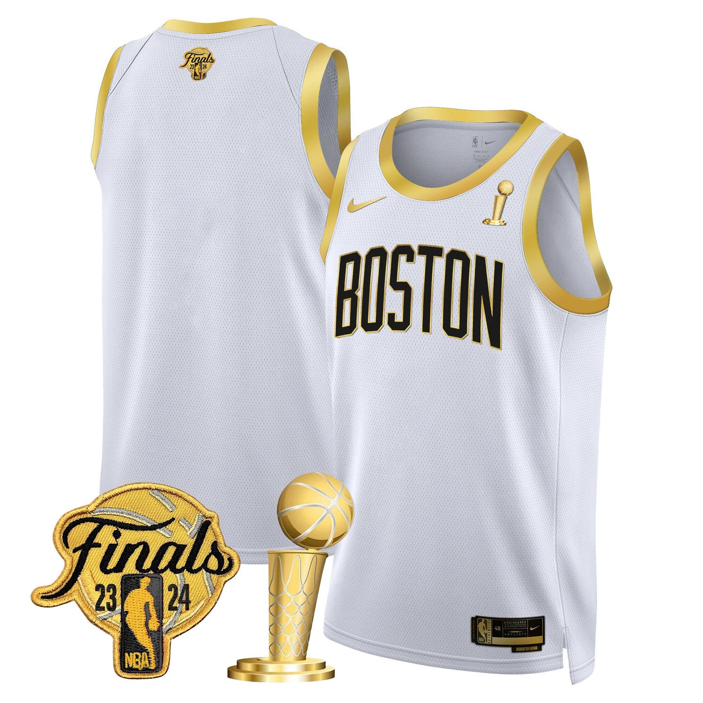 Celtics 2024 Final & Champions Patch Swingman Jersey - All Stitched