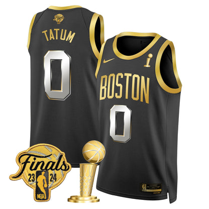 Celtics 2024 Final & Champions Patch Swingman Jersey - All Stitched