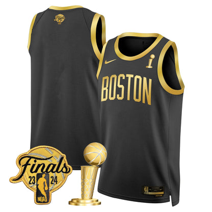 Celtics 2024 Final & Champions Patch Swingman Jersey - All Stitched