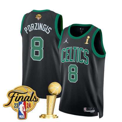 Celtics 2024 Final & Champions Patch Swingman Jersey - All Stitched