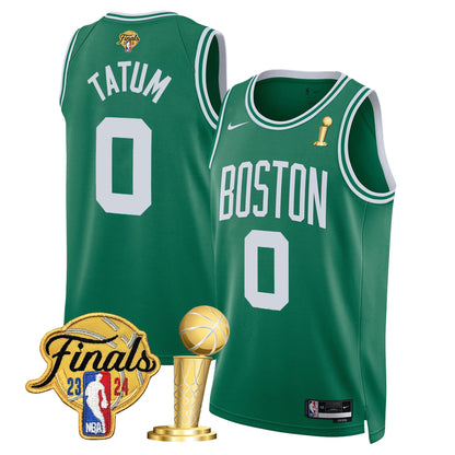 Celtics 2024 Final & Champions Patch Swingman Jersey - All Stitched