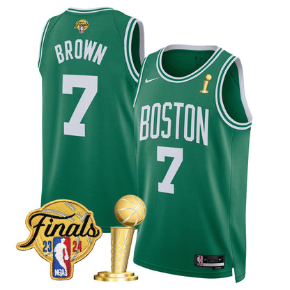 Celtics 2024 Final & Champions Patch Swingman Jersey - All Stitched