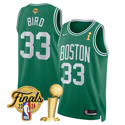 Celtics 2024 Final & Champions Patch Swingman Jersey - All Stitched