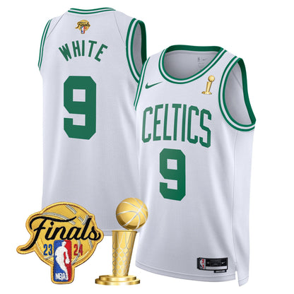 Celtics 2024 Final & Champions Patch Swingman Jersey - All Stitched