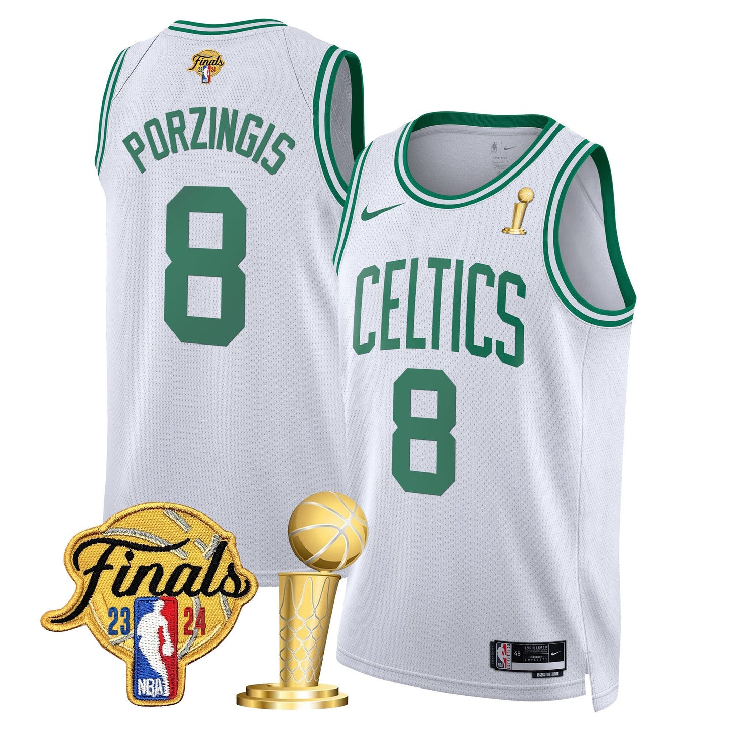 Celtics 2024 Final & Champions Patch Swingman Jersey - All Stitched