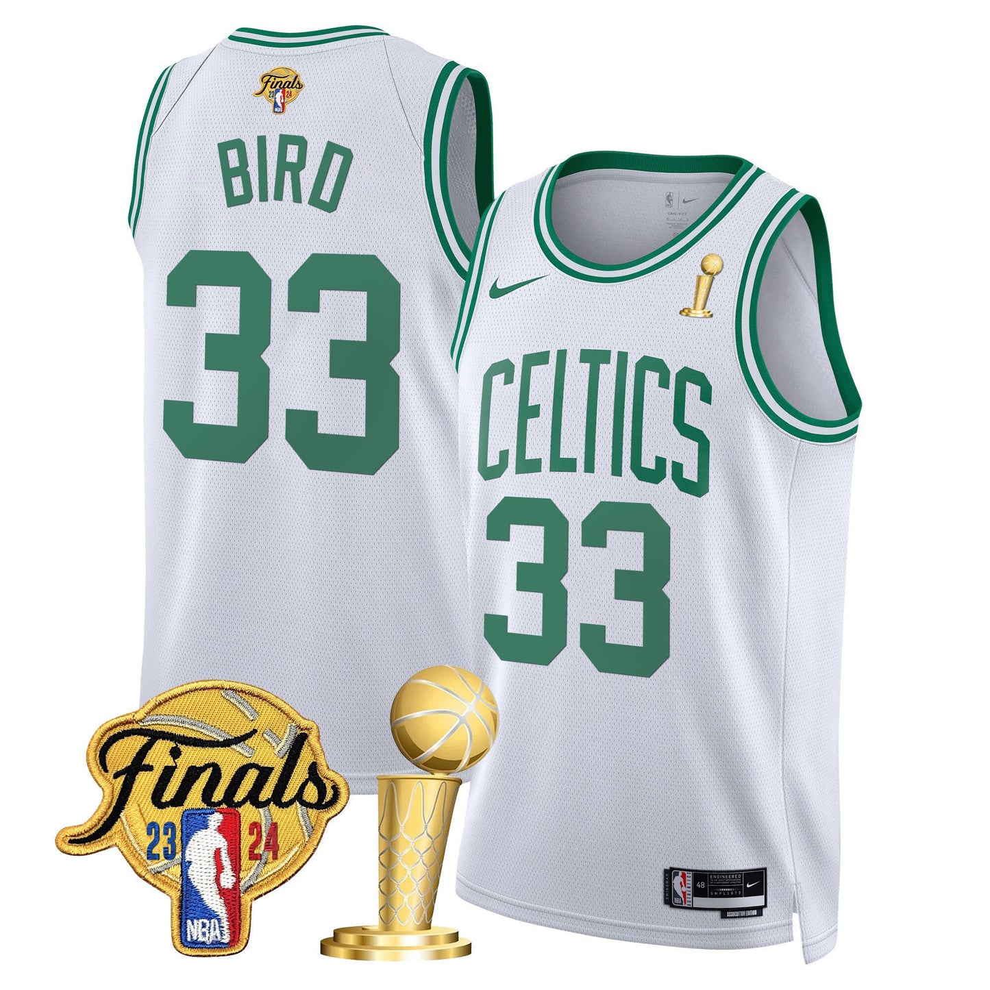 Celtics 2024 Final & Champions Patch Swingman Jersey - All Stitched