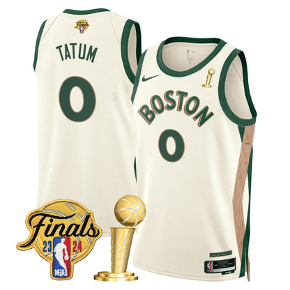 Celtics 2024 Final & Champions Patch Swingman Jersey - All Stitched