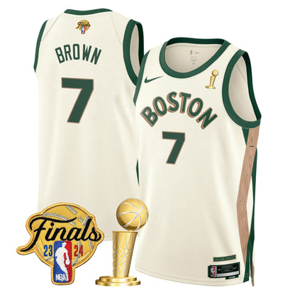 Celtics 2024 Final & Champions Patch Swingman Jersey - All Stitched