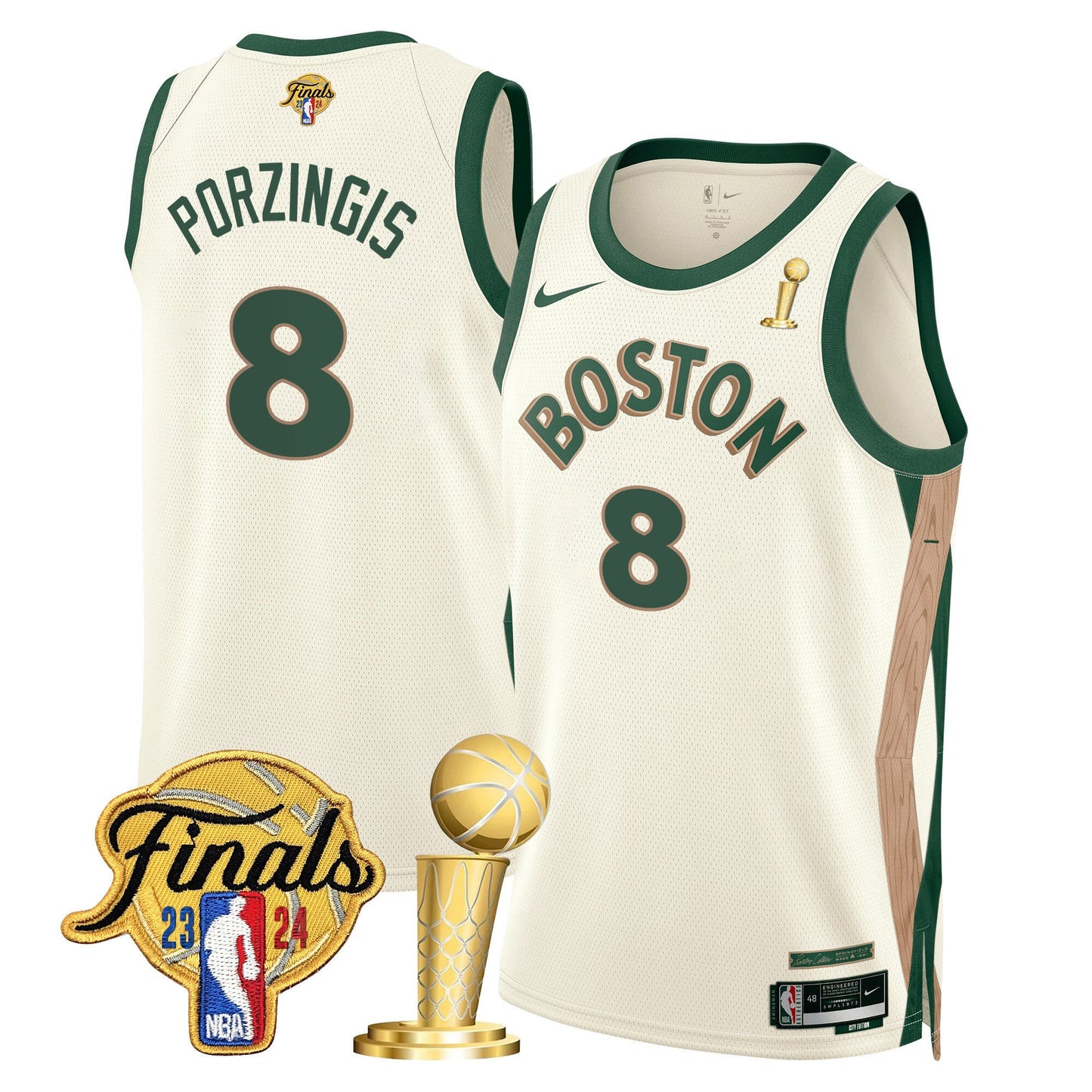 Celtics 2024 Final & Champions Patch Swingman Jersey - All Stitched