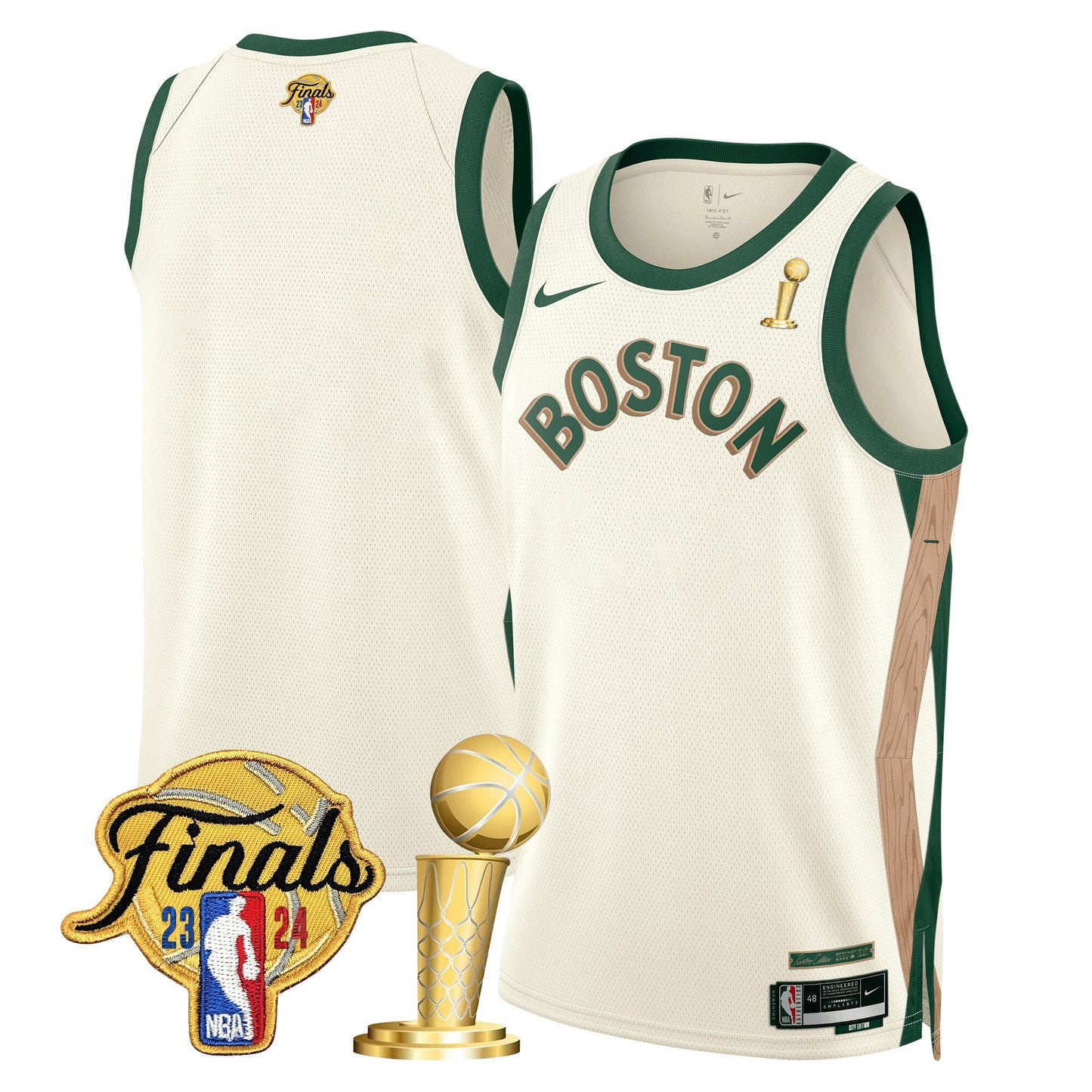 Celtics 2024 Final & Champions Patch Swingman Jersey - All Stitched