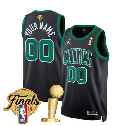 Celtics 2024 Final & Champions Patch Swingman Custom Jersey - All Stitched