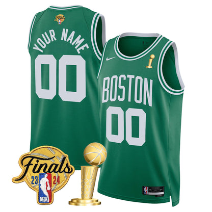 Celtics 2024 Final & Champions Patch Swingman Custom Jersey - All Stitched