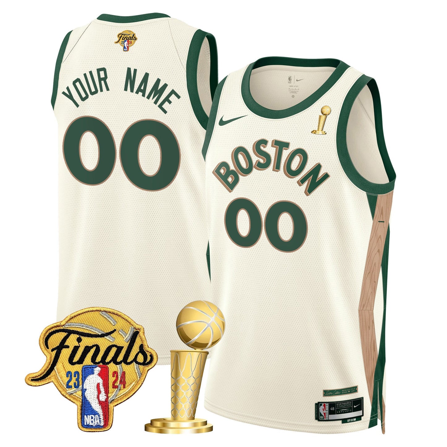 Celtics 2024 Final & Champions Patch Swingman Custom Jersey - All Stitched