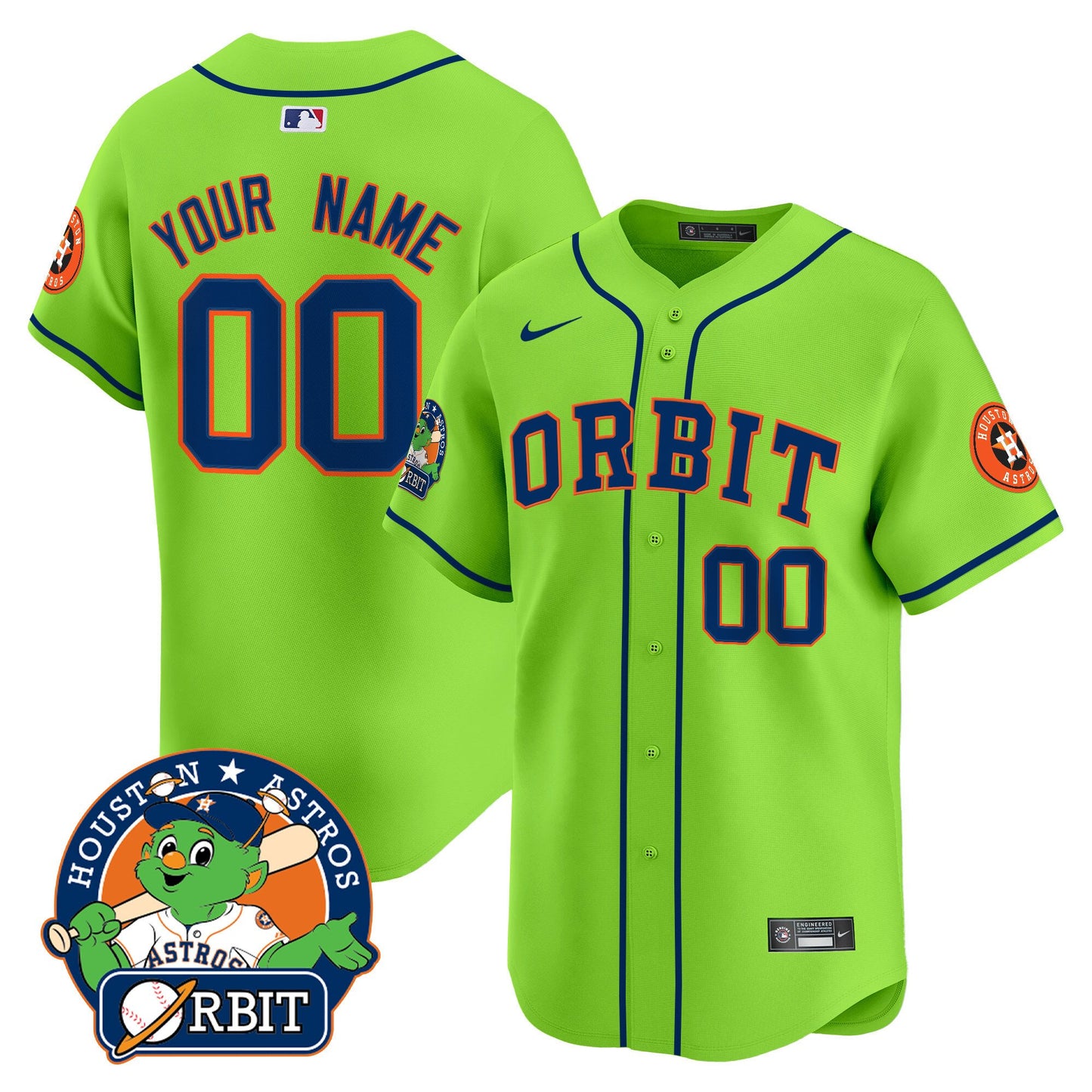 Astros Orbit Patch Vapor Premier Limited Custom Jersey - All Stitched