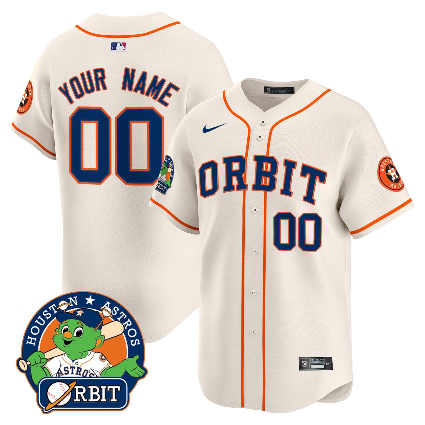 Astros Orbit Patch Vapor Premier Limited Custom Jersey - All Stitched