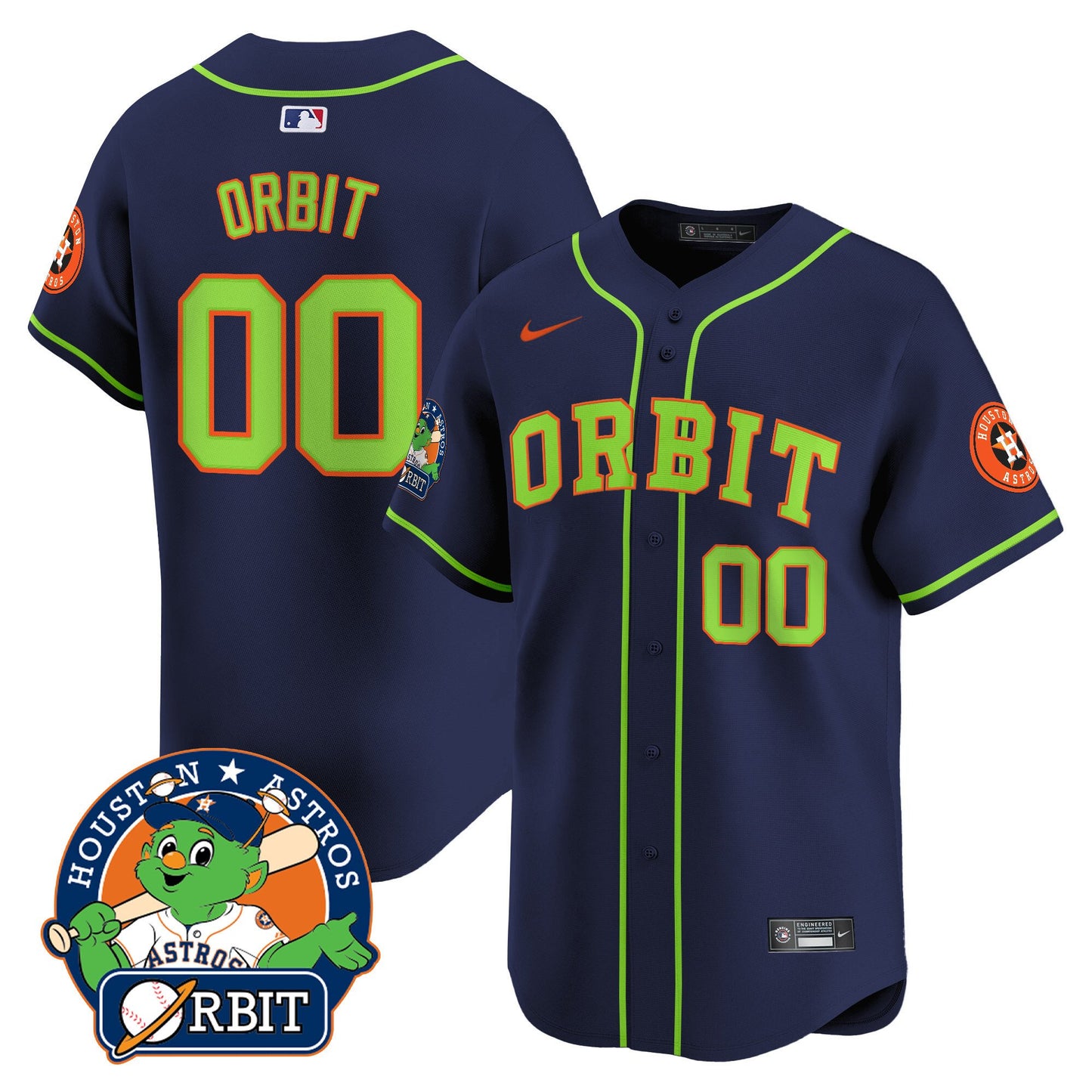 Astros Orbit Patch Vapor Premier Limited Jersey - All Stitched