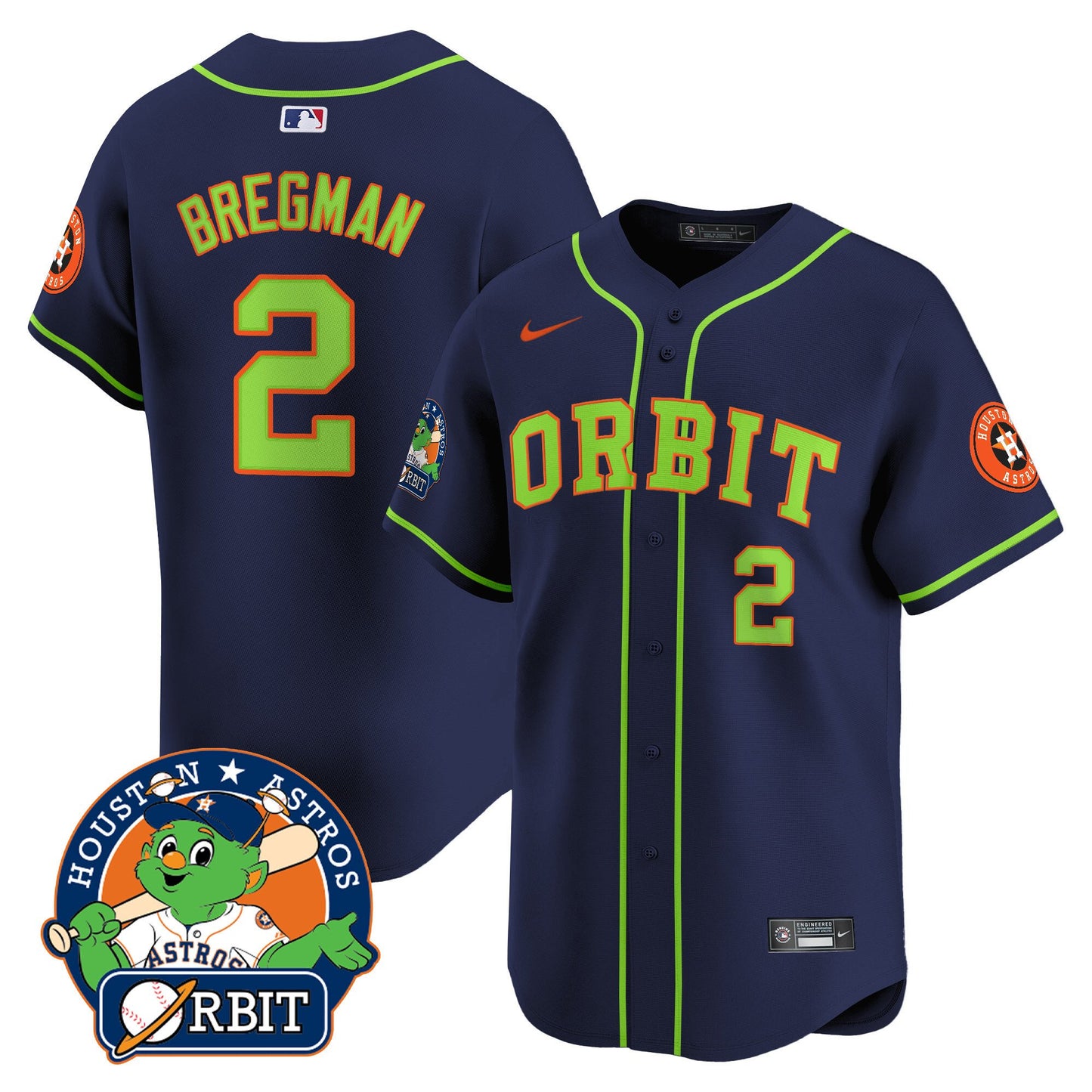 Astros Orbit Patch Vapor Premier Limited Jersey - All Stitched