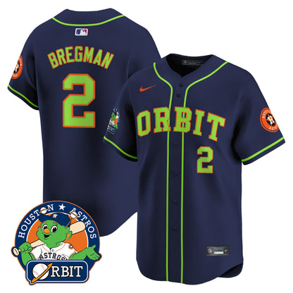 Astros Orbit Patch Vapor Premier Limited Jersey - All Stitched