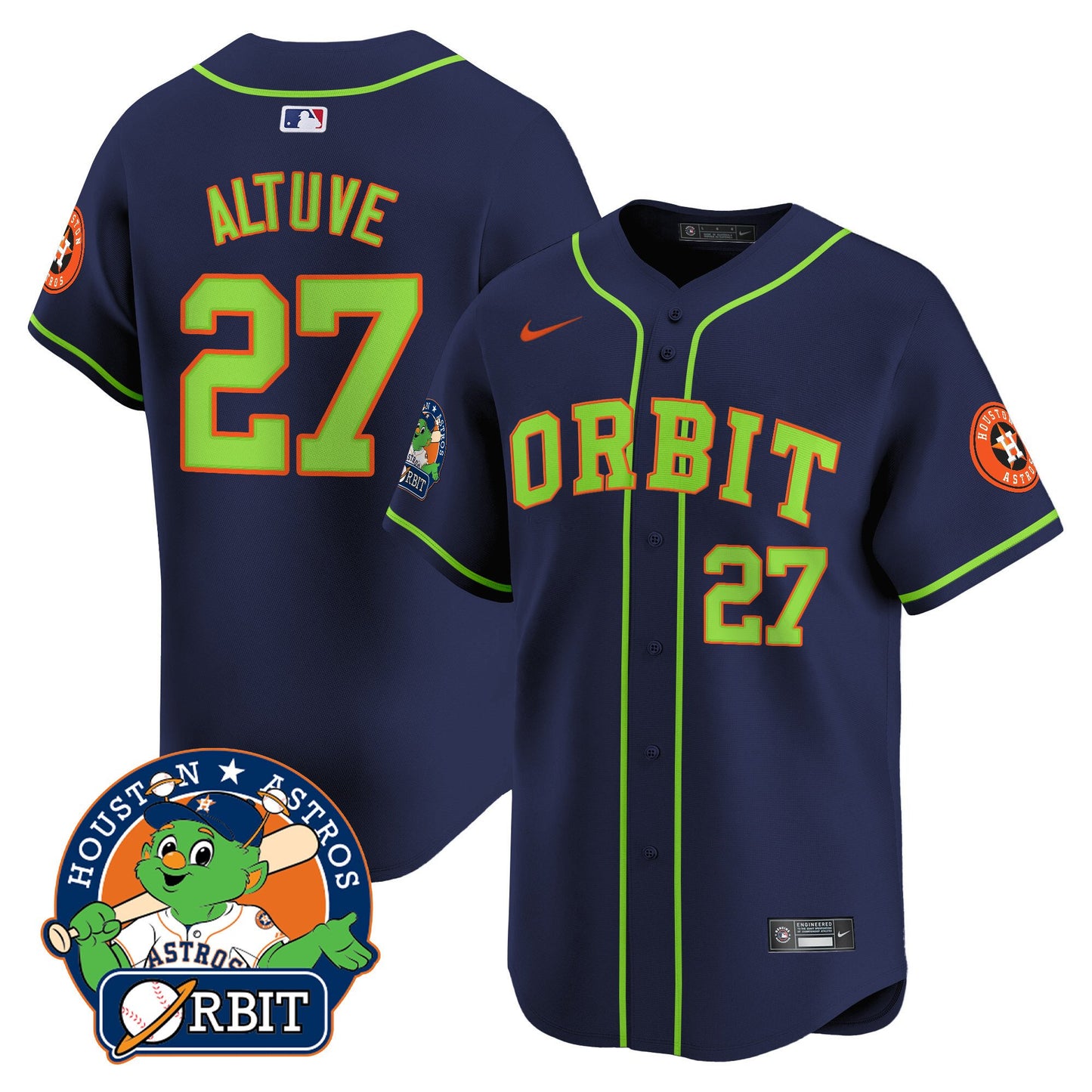 Astros Orbit Patch Vapor Premier Limited Jersey - All Stitched