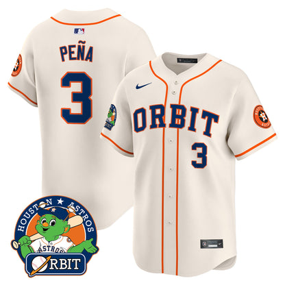 Astros Orbit Patch Vapor Premier Limited Jersey - All Stitched