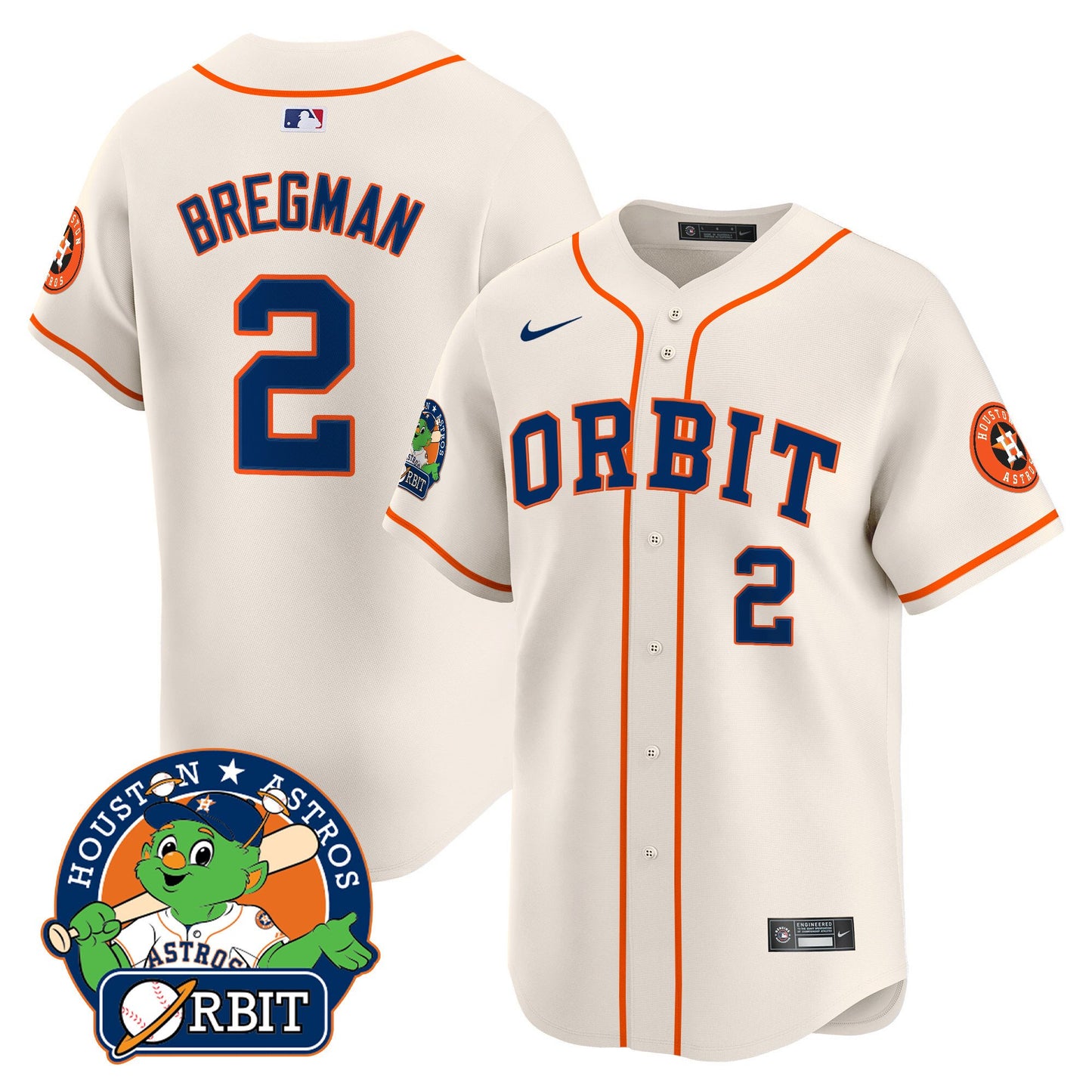 Astros Orbit Patch Vapor Premier Limited Jersey - All Stitched