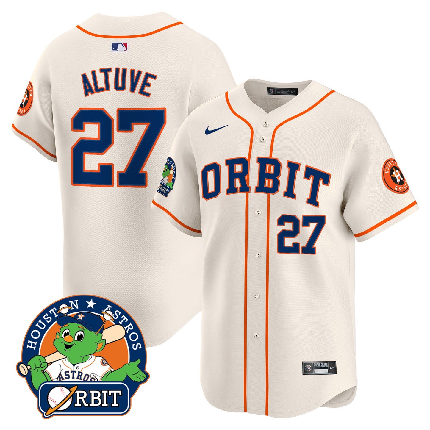 Astros Orbit Patch Vapor Premier Limited Jersey - All Stitched