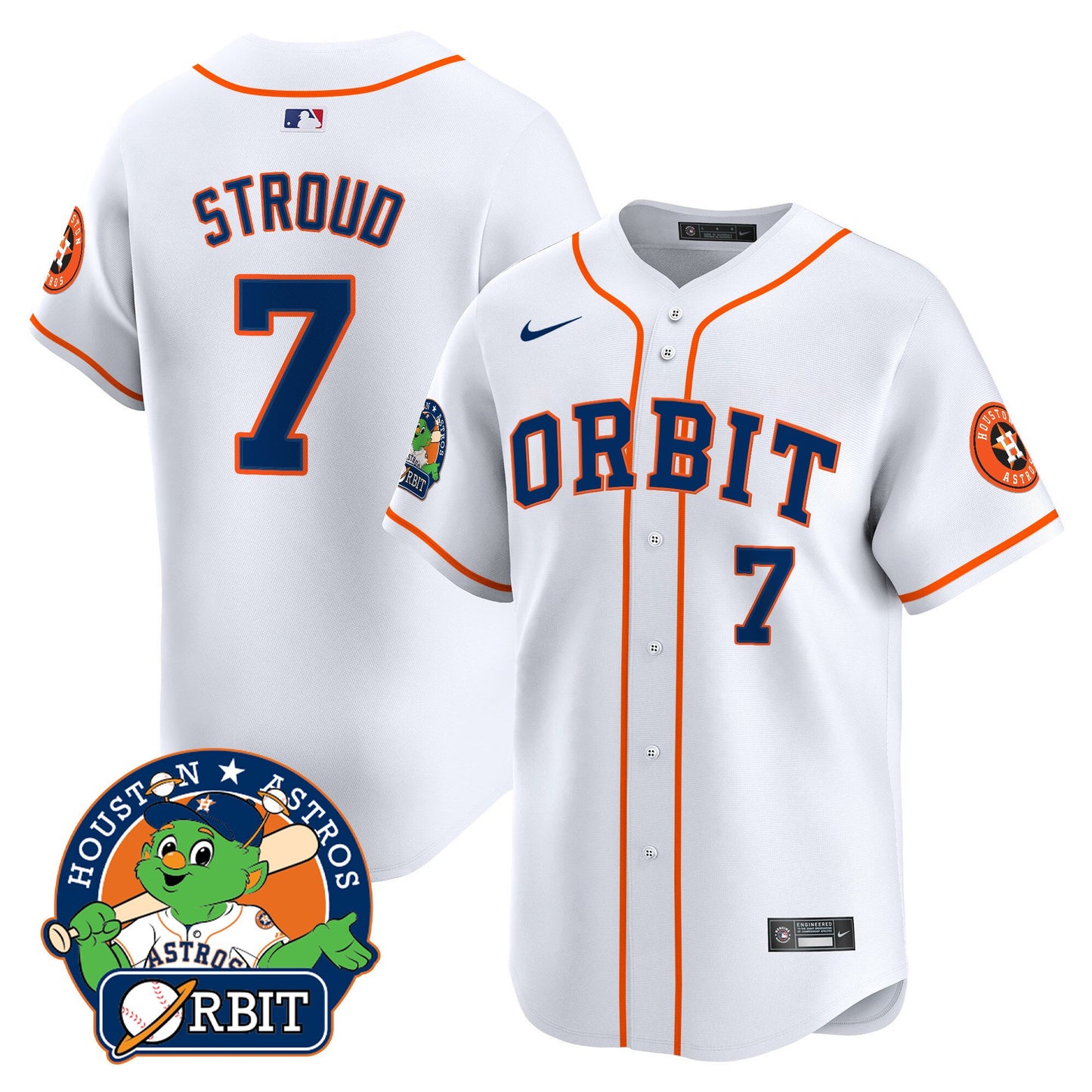 Astros Orbit Patch Vapor Premier Limited Jersey - All Stitched