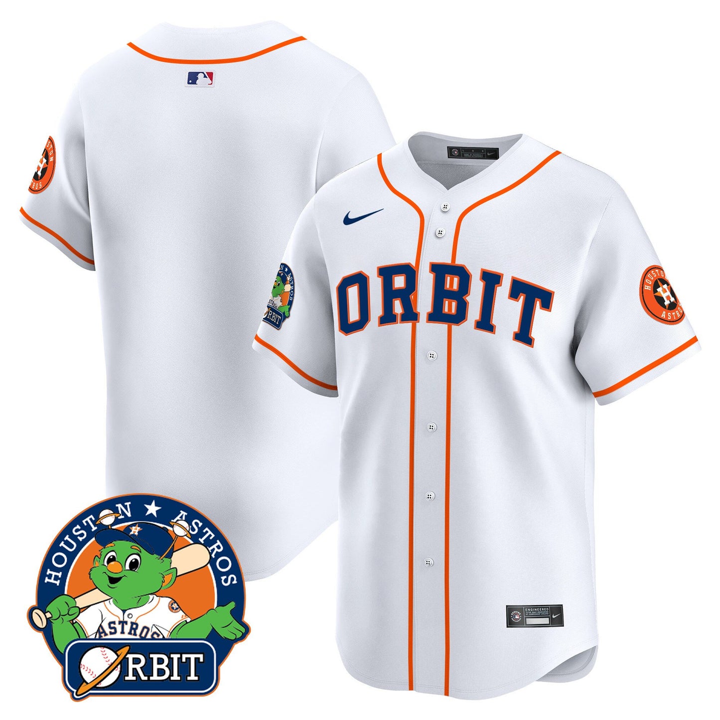 Astros Orbit Patch Vapor Premier Limited Jersey - All Stitched