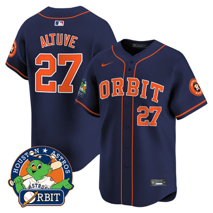 Astros Orbit Patch Vapor Premier Limited Jersey - All Stitched