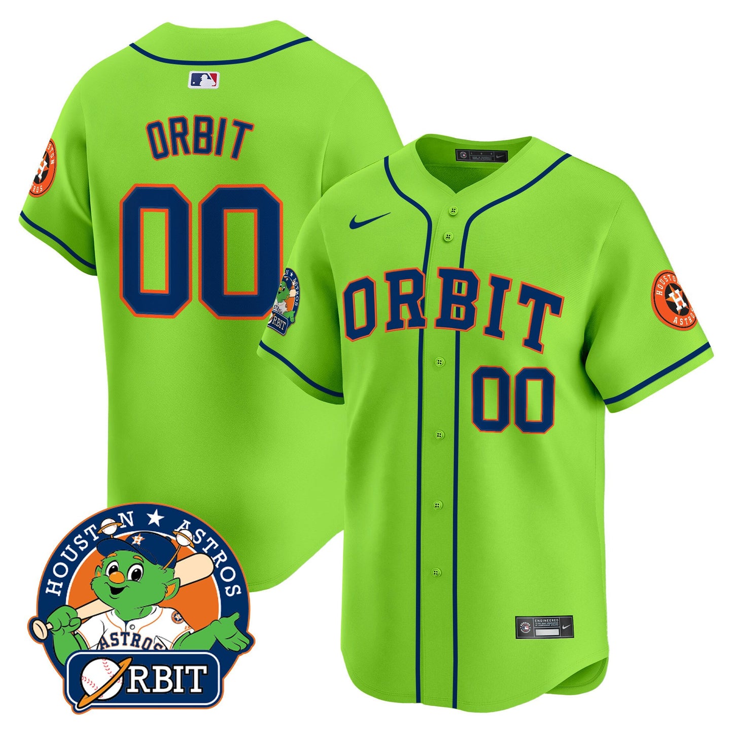 Astros Orbit Patch Vapor Premier Limited Jersey - All Stitched